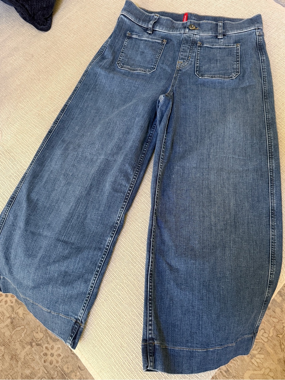 SPANX Women's Wide-Leg Denim Jeans in Blue